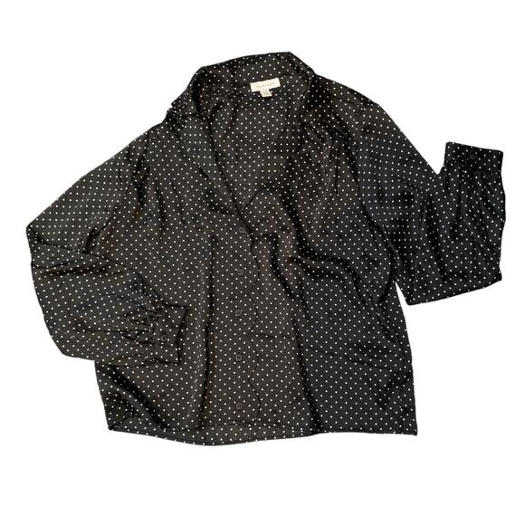 Topshop Polka Dot Scallop Blouse Size 8 - Picture 2 of 13